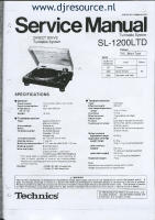 Technics - SL-1200-STD - Service manual